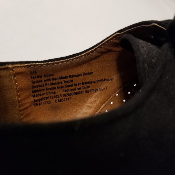 Suede Finish Black Oxfords Lace up Perforated Detail Xhilaration - Picture 6 of 8